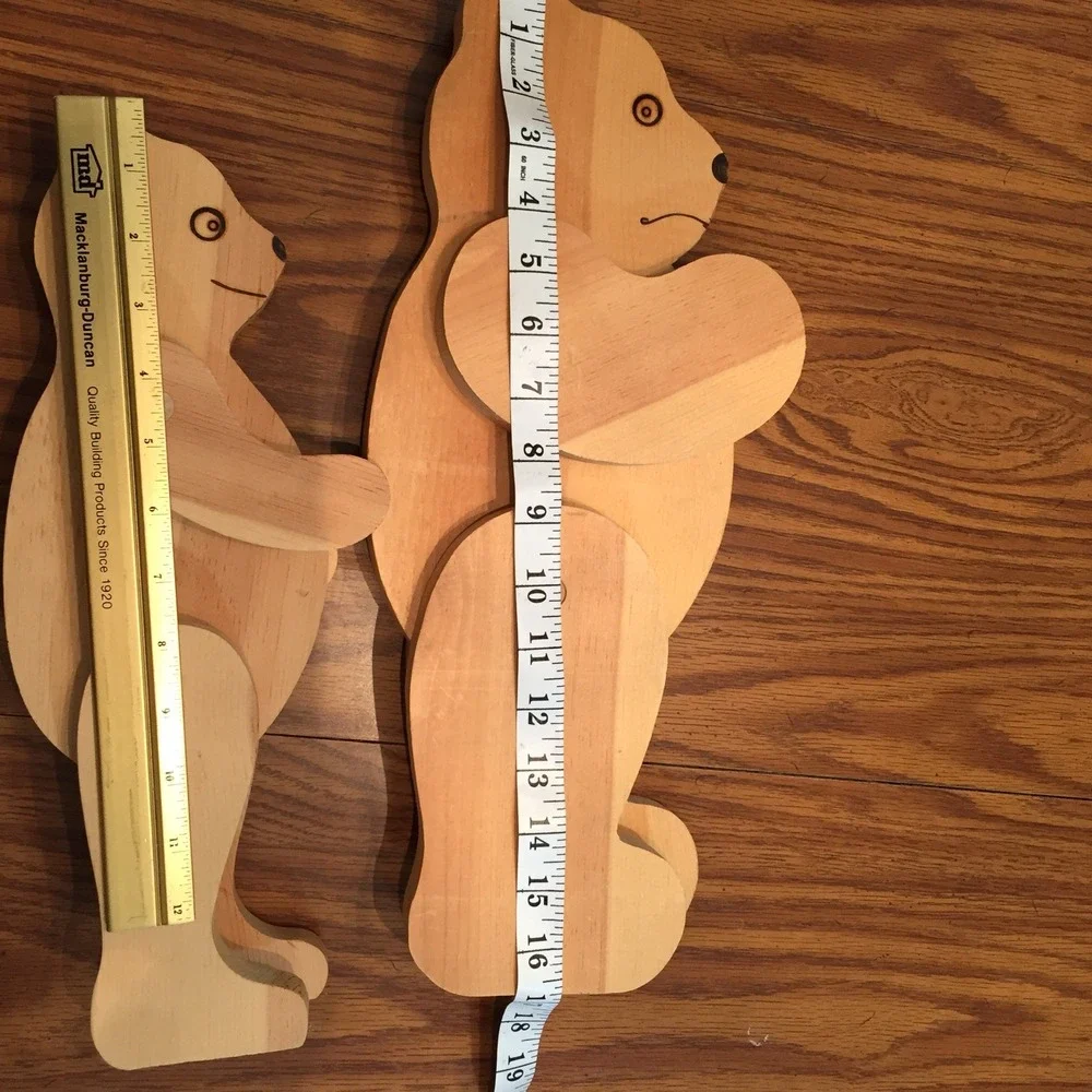 Articulated Wooden Bear Family Trio 6